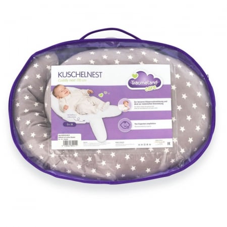 Perna pentru bebelusi Cuddly Nest Anthracite With White Stars - Traeumeland [3]