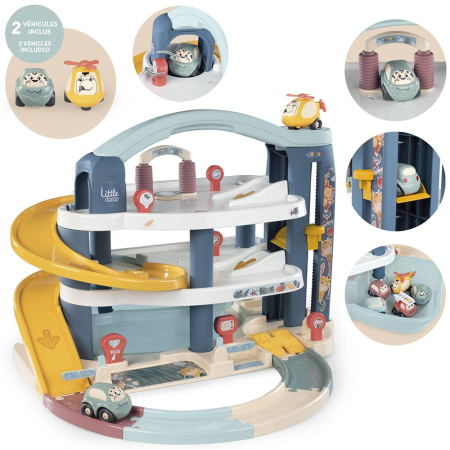 Pista de masini Smoby Big Garage cu masinuta si elicopter [1]