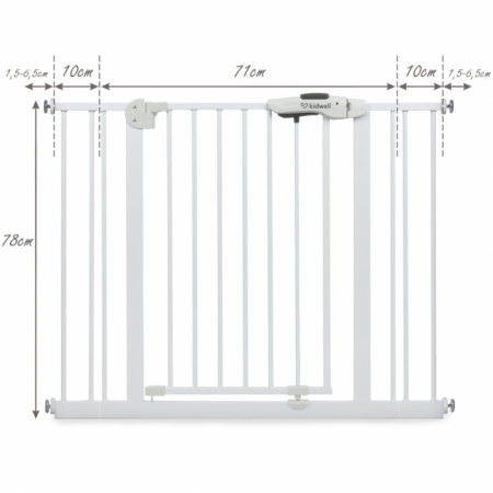 Poarta de siguranta 74-105 cm Kidwell Guarda - Alb [13]