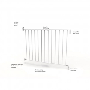 Poarta de siguranta extensibila Noma, 62-102 cm, metal alb, N93361 [7]