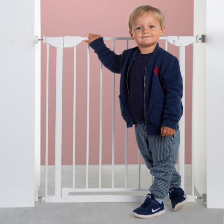 Poarta de siguranta metal Childhome Eltra Doorgate Pressure 75-81 cm, Alb [1]