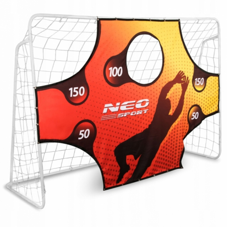 Joaca si sport exterior - Poarta mare pentru fotbal cu covoras numerotat, 245 x 80 x 155 cm,  Neo-Sport 1455