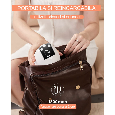 Pompa de san electrica si portabila KidsCare, hands free, sub sutien, cu 10 niveluri de aspiratie si 10 niveluri de masaj [4]