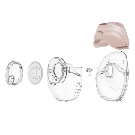 Pompa de san, Lionelo, Fidi Free Slim Duo, Portabila, cu accesorii, Hands-free, Trifazata, Panou control, Autonomie pana la 3 h, 9 functii de masaj, Silentioasa- 40 db, Capacitate 150 ml, Roz [3]