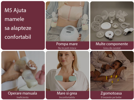 Pompa de san Momcozy Hands-free dubla M5 Red [5]