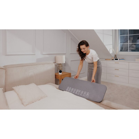 Protectie laterala pat, Lionelo, Lora, Pliabila, Sistem de blocare StandSafe, Geanta de transport inclusa, 105 x 45 cm, Bej [19]