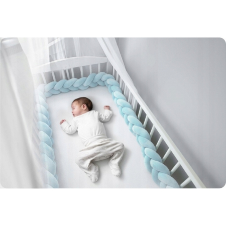 Protectie laterala pentru patut, impletita, 3 M, Ricokids 722111 - Albastru [2]