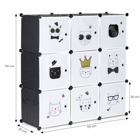 Raft modular cu 9 compartimente pentru camera copilului Ecotoys 09D [5]