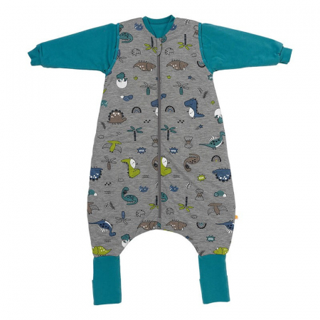 Sac de dormit 120 cm - Sac de dormit cu picioruse si maneca lunga detasabila Dinosaur 120 cm + manseta 2.5 Tog - Slumbersac