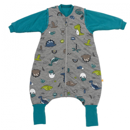 Sac de dormit 60 cm - Sac de dormit cu picioruse si maneca lunga detasabila Dinosaur 60 cm + manseta 2.5 Tog - Slumbersac