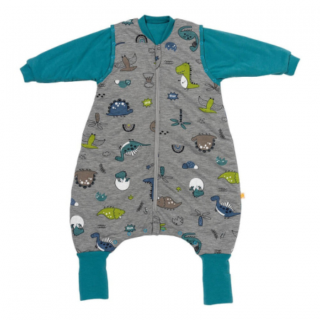 Sac de dormit 80 cm - Sac de dormit cu picioruse si maneca lunga detasabila Dinosaur 80 cm + manseta 2.5 Tog - Slumbersac