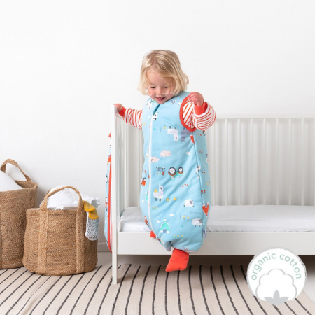 Sac de dormit cu picioruse si maneca lunga detasabila Farmyard 130 cm + manseta 2.5 Tog - Slumbersac [1]