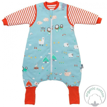 Sac de dormit 80 cm - Sac de dormit cu picioruse si maneca lunga detasabila Farmyard 80 cm + manseta 2.5 Tog - Slumbersac