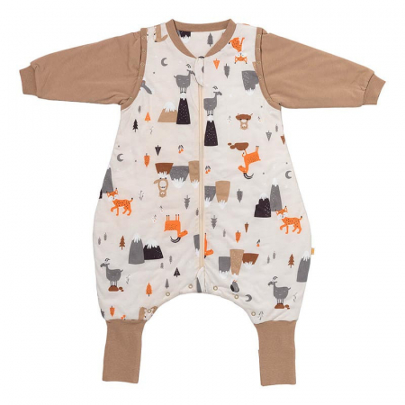 Sac de dormit 100 cm - Sac de dormit cu picioruse si maneca lunga detasabila Mountain Animals 100 cm + manseta 2.5 Tog - Slumbersac