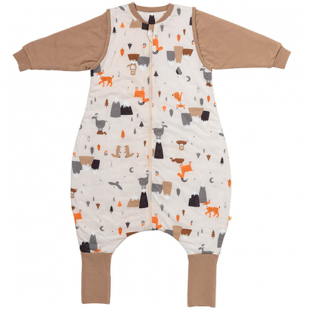 Sac de dormit 120 cm - Sac de dormit cu picioruse si maneca lunga detasabila Mountain Animals 120 cm + manseta 2.5 Tog - Slumbersac