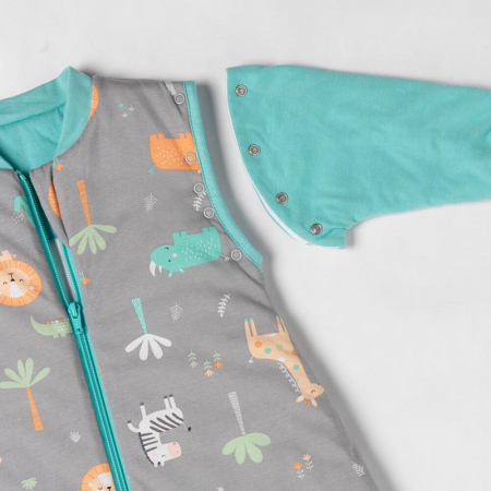 Sac de dormit cu picioruse si maneca lunga detasabila Safari 120 cm + manseta 2.5 Tog - Slumbersac [1]