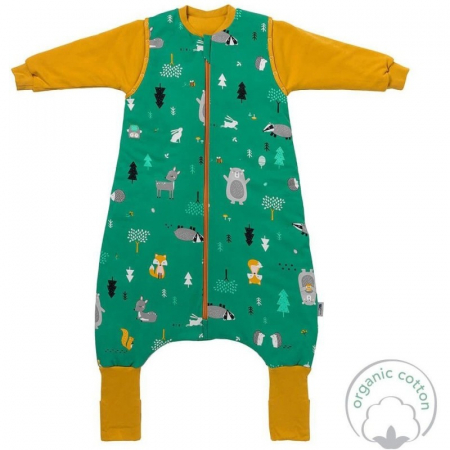 Sac de dormit 120 cm - Sac de dormit cu picioruse si maneca lunga detasabila Woodland Animals 120 cm + manseta 2.5 Tog - Slumbersac