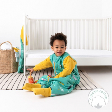 Sac de dormit cu picioruse si maneca lunga detasabila Woodland Animals 80 cm + manseta 2.5 Tog - Slumbersac [2]