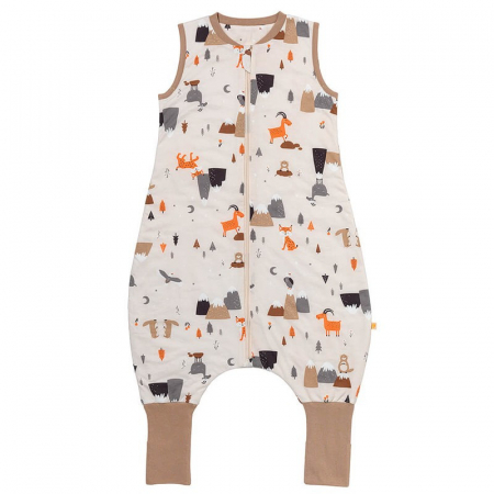 Sac de dormit 110 cm - Sac de dormit cu picioruse si talpa antiderapanta Mountain Animals 110 cm + manseta 1.0 Tog - Slumbersac