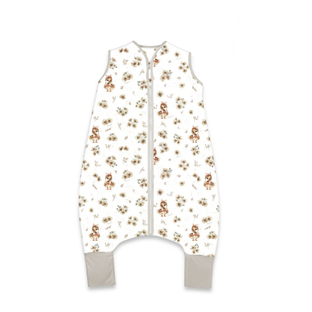 Sac de dormit 80 cm - Sac de dormit, MimiNu, cu picioruse, de iarna, din bumbac, cu fermoar pe mijloc, 87 cm, 3 luni - 2.5 ani, 2.5 Tog, Ducklings Beige