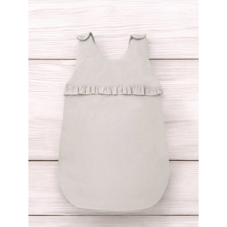 Sac de dormit, MimiNu, pentru bebelusi, De iarna, cu volanase, din bumbac, cu fermoar lateral, cu capse pe umar, 70 cm, 0 - 6 luni, 2.5 Tog, Colectia Royal, Beige [1]