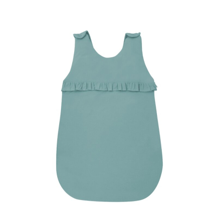 Sac de dormit 70 cm - Sac de dormit, MimiNu, pentru bebelusi, De iarna, cu volanase, din bumbac, cu fermoar lateral, cu capse pe umar, 70 cm, 0 - 6 luni, 2.5 Tog, Colectia Royal, Nepal Green