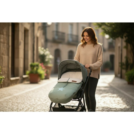 Sac de iarna, Jane, Nest, pentru carucior, Universal, 95 x 46 cm, Material interior din fleece, Forest Green [1]