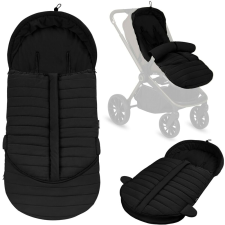 Sac de iarna, Lionelo, Oli, pentru carucior, landou sau scaun auto, 101x45 cm, Impermeabil, Rezistent pana la -20 grade, Extensibil, Negru [12]