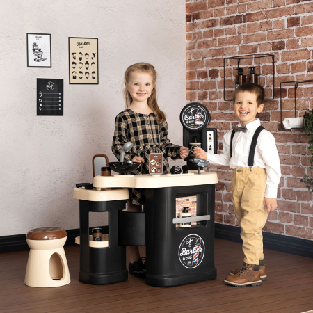 Salon coafura pentru copii Smoby Barber Shop, Barber and Cut negru [8]