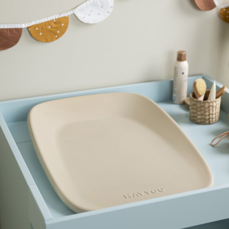 Saltea de infasat, Nattou, Softy, Moale, Utilizabil si fara husa, Design ergonomic, Spuma PU, 70x50x10 cm, Fara BPA, 0 luni+, Beige [16]
