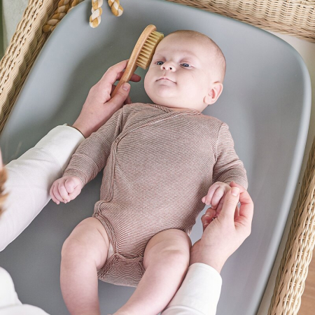 Saltea de infasat, Nattou, Softy, Moale, Utilizabil si fara husa, Design ergonomic, Spuma PU, 70x50x10 cm, Fara BPA, 0 luni+, Gri [8]