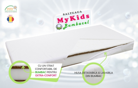 Saltele de la 120 x 60 cm - Saltea Fibra Cocos MyKids Bumbacel 120x60x10 (cm)
