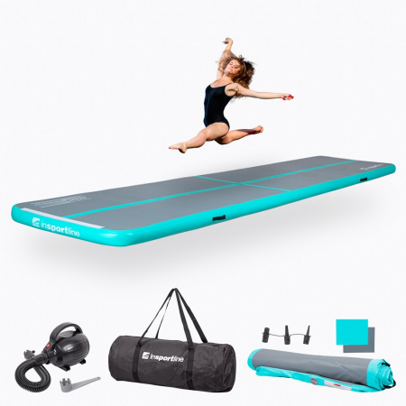 Saltele gonflabile - Saltea Gimnastica Gonflabila inSPORTline Airstunt 400 x 100 x 10 cm, Gri