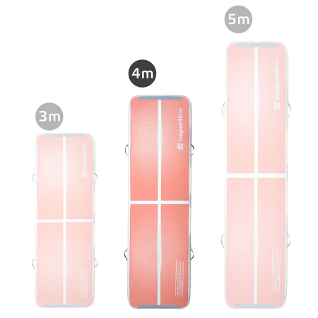 Saltea gonflabila gimnastica inSPORTline Airstunt 400 x 100 x 10 cm, Roz Coral [1]