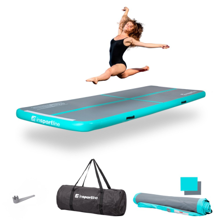 Saltele si Covoare sport Fitness sau Yoga - Saltea gonflabila gimnastica inSPORTline Airstunt 500 x 100 x 10 cm, Gri