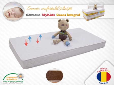 Saltele de la 120 x 60 cm - Saltea MyKids Fibra De Cocos Integral 120x60x06 Husa Microfibra Matlasata