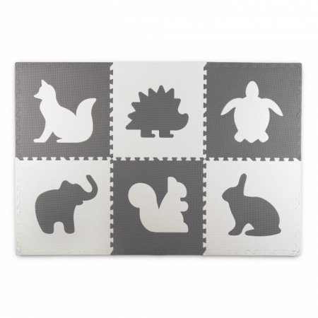 Salteluta de joaca 180 x 120 cm cu animalute 6 bucati Ricokids 7491 - Gri [1]