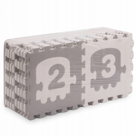 Salteluta de joaca 180 x 180 cm cu litere si cifre Ricokids 7488 - Trenulet Gri [2]