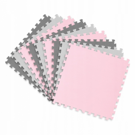 Salteluta de joaca tip puzzle 180 X 180 cm Ricokids 7498 - Roz - Gri [3]