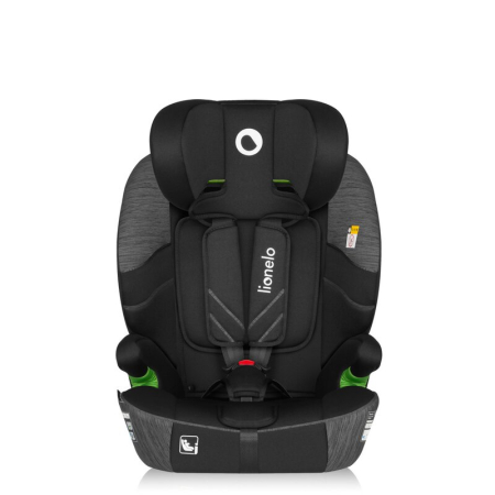 Scaun auto i-Size, Lionelo, Levi Fix, 76 - 150 cm, 1/2/3, ISOFIX + Top Tether, Tetiera reglabila in 10 pozitii, Insertie ergonomica Dri-Seat, Tapiterie lavabila, Negru/Gri [7]