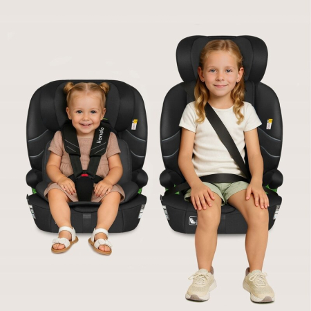 Scaun auto i-Size, Lionelo, Levi Fix, 76 - 150 cm, 1/2/3, ISOFIX + Top Tether, Tetiera reglabila in 10 pozitii, Insertie ergonomica Dri-Seat, Tapiterie lavabila, Negru [21]