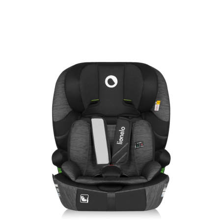 Scaun auto i-Size, Lionelo, Levi Fix, 76 - 150 cm, 1/2/3, ISOFIX + Top Tether, Tetiera reglabila in 10 pozitii, Insertie ergonomica Dri-Seat, Tapiterie lavabila, Negru/Gri [6]