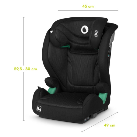 Scaun auto, Lionelo, i-Size Igo, 100- 150 cm, cu isofix, Protectie laterala, Ajustare spatar in 2 pozitii, Tetiera Tri-Guard reglabila in 11 pozitii,  Negru [26]