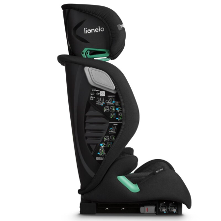 Scaun auto, Lionelo, i-Size Igo, 100- 150 cm, cu isofix, Protectie laterala, Ajustare spatar in 2 pozitii, Tetiera Tri-Guard reglabila in 11 pozitii,  Negru [15]