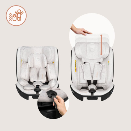 Scaun auto, Lionelo, Moxie Next, i-Size, 40-105 cm, Tetiera reglabila pe 8 trepte, Inclinare spatar in 5 pozitii, Carcasa ventilata, Din bambus, Protectie avansata, Husa detasabila, Conform cu R129, B [20]