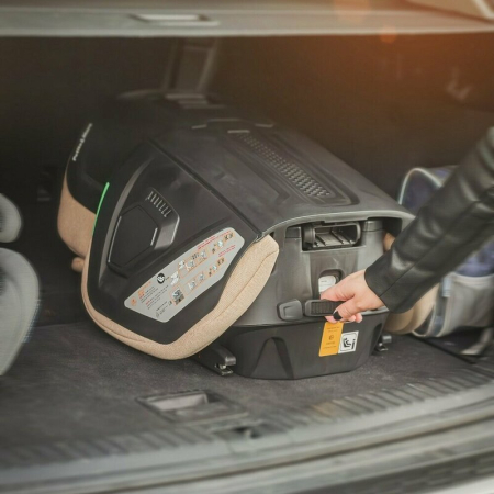 Scaun auto, Petite&Mars, Flex Pro i-Size, Orientare in directia sensului de mers, Tetiera reglabila in 8 pozitii, cu Isofix, Pliabil, R129, 100-150 cm, 3-12 ani, Gri [12]