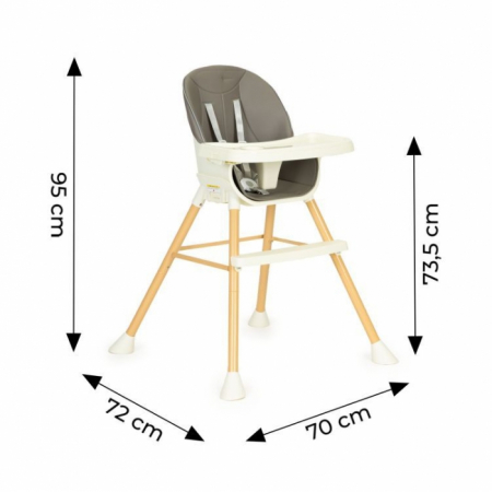 Scaun de masa 2 in 1 pentru copii Ecotoys HA-018 - Gri [9]