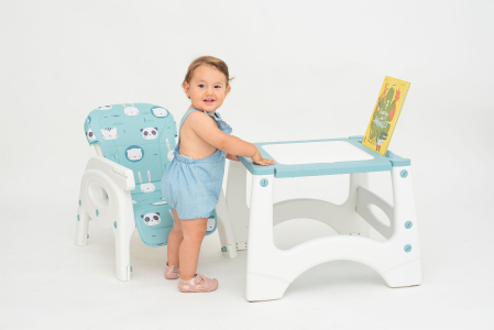 Scaun de masa 3 in1 transformabil in scaun si masuta cu placa Lego Olmitos Blue Forest [1]