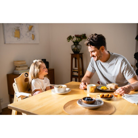 Scaun de masa, Lionelo, Floris, 3 in 1, din Lemn, Transformabil, Reglabil pe inaltime in 4 pozitii, Suport picioare- 4 pozitii, 6 luni- 12 ani, Sustine 40 kg, Bej [48]