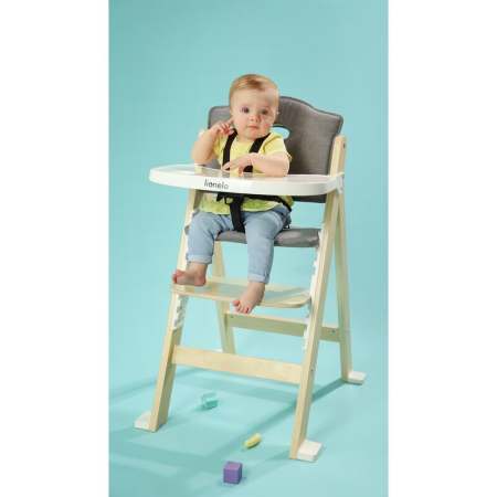 Scaun de masa, Lionelo, Floris, 3 in 1, din Lemn, Transformabil, Reglabil pe inaltime in 4 pozitii, Suport picioare- 4 pozitii, 6 luni- 12 ani, Sustine 40 kg, Bej [26]